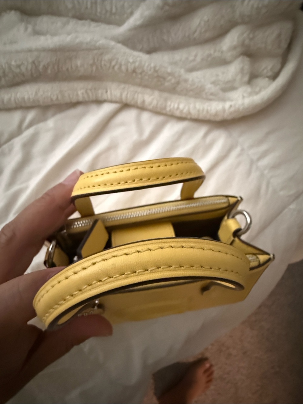 Coach Yellow Leather Mini Tote with Signature 'C' - Picture 5 of 10